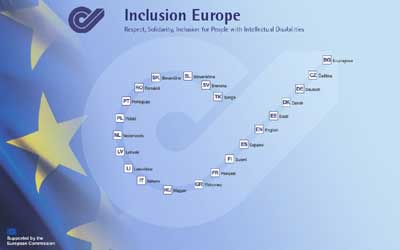 Link und verkleinertes Bild der Webseite von inclusion europe